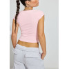 Women's square neck short sleeve crop tee versatile lightweight active t shirts