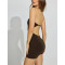 Women's halter backless sports jumpsuits square neck spaghetti straps fitness rompers with built in bra