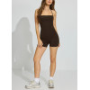 Women's halter backless sports jumpsuits square neck spaghetti straps fitness rompers with built in bra