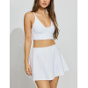 Women's high waist 2 in 1 tennis skirts flowy mini skirts with built in shorts