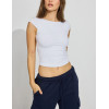 Women's crew neck open back short sleeve t shirts fitted workout gym tops