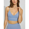 Women's plunge triangle cup sports bra deep v neck piping bra