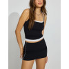 Women's active mini skirts with piping mid rise stretchy skorts with built in shorts