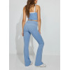 Women's high waist piping leggings ultra soft color block flared pants