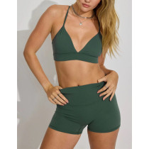 Women's new arrival triangle bra with adjustable straps lightweight back cross yoga bralette