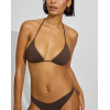 Women's halter triangle bikini top self tie swimwear with removable padding