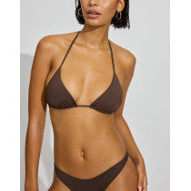 Women's halter triangle bikini top self tie swimwear with removable padding