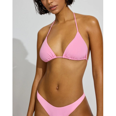 Women's halter triangle bikini top self tie swimwear with removable padding
