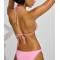 Women's halter triangle bikini top self tie swimwear with removable padding