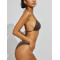 Women's halter triangle bikini top self tie swimwear with removable padding