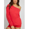 Women's long sleeve off shoulder terry sweatshirts loose fit pullovers