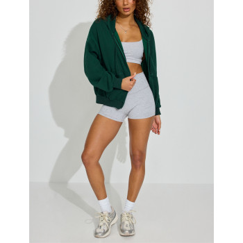 Women's cotton fleece oversized full zip up hoodies relaxed fit heavy weight hooded jackets