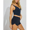 Women's low rise cotton lounge shorts with side slit adjustable waistband mini length shorts