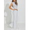 Women's low rise french terry wide leg sweatpants with adjustable waist