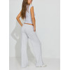 Women's low rise french terry wide leg sweatpants with adjustable waist