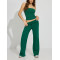 Women's low rise french terry wide leg sweatpants with adjustable waist
