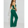 Women's low rise french terry wide leg sweatpants with adjustable waist