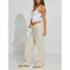 Women's relaxed fit cotton fleece wide leg pants with side pockets