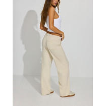 Women's relaxed fit cotton fleece wide leg pants with side pockets
