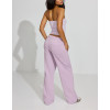 Women's relaxed fit cotton fleece wide leg pants with side pockets