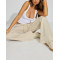 Women's relaxed fit cotton fleece wide leg pants with side pockets