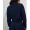 Women's half zipper cotton fleece crop sweatshirts stand collar pullovers