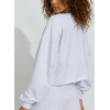 Crew neck oversized raw edge cotton sweatshirts with rib cuff