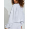 Crew neck oversized raw edge cotton sweatshirts with rib cuff