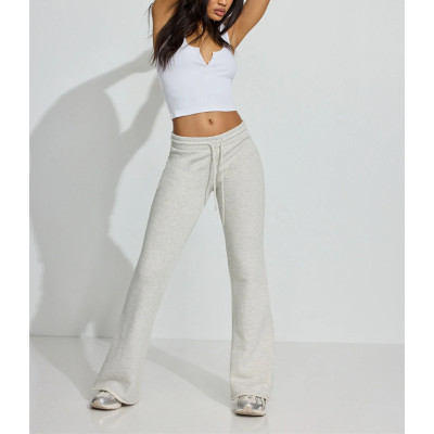 Women's low rise athleisure flare joggers cotton fleece fitted sweatpants