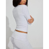 Women's long sleeve ribbed t shirts with button lightweight lounge tees
