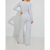 New arrival women's lightweight cotton lounge sets long sleeve v neck shirts with wide leg lounge pants sets