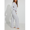 New arrival women's lightweight cotton lounge sets long sleeve v neck shirts with wide leg lounge pants sets