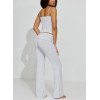 Women's fold over cotton ribbed flared pants fitted lounge sweatpants