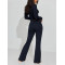 Women's fold over cotton ribbed flared pants fitted lounge sweatpants