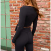 Women's elegant long sleeve wrap top buttery soft ballet crop top