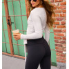 Women's elegant long sleeve wrap top buttery soft ballet crop top