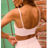 Women's lightweight scallop sports bra with removable paddings spaghetti strap yoga bralette