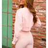 Women's long sleeve crew neck cropped sweatshirts cozy fit drop shoulder pullovers