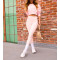 Women's long sleeve crew neck cropped sweatshirts cozy fit drop shoulder pullovers