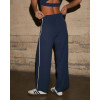 Women's mid rise wide leg pants with side stripes
