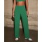 Women's mid rise wide leg pants with side stripes