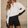 Long sleeve half zip cotton fleece sweatshirts regular fit drop shoulder pullovers