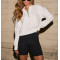 Long sleeve half zip cotton fleece sweatshirts regular fit drop shoulder pullovers