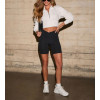 Long sleeve half zip cotton fleece sweatshirts regular fit drop shoulder pullovers