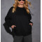 Women's cotton fleece crew neck sweatshirts long sleeve drop shoulder pullovers with side pockets