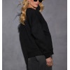 Women's cotton fleece crew neck sweatshirts long sleeve drop shoulder pullovers with side pockets