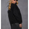 Women's cotton fleece crew neck sweatshirts long sleeve drop shoulder pullovers with side pockets