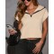Short sleeve hooded cotton sweatshirts with kangaroo pockets half zipper pullover