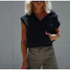 Short sleeve hooded cotton sweatshirts with kangaroo pockets half zipper pullover