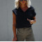 Short sleeve hooded cotton sweatshirts with kangaroo pockets half zipper pullover